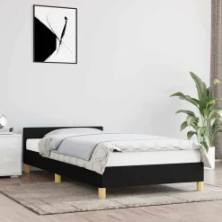 Bedframe met hoofdeinde zonder matras 80x200 cm stof>vidaXL Best