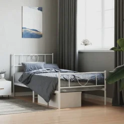 Bedframe met hoofd- en voeteneinde metaal 75x190 cm>vidaXL