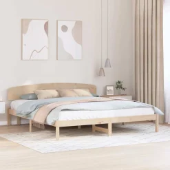 Bedframe met hoofdeinde 200 x 200 cm Massief grenenhout>vidaXL Best