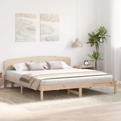 Bedframe met hoofdeinde 200 x 200 cm Massief grenenhout><noscript><img width=