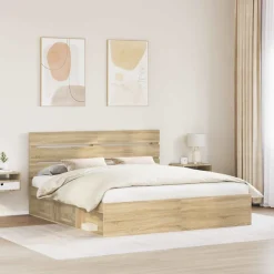 Bedframe met hoofdeinde Sonoma 200 x 200 cm Massief grenenhout><noscript><img width=