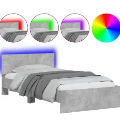 Bedframe met hoofdbord en LED-verlichting 100x200 cm>vidaXL Outlet