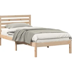 Bedframe met hoofdeinde Bruin 80 x 200 cm Massief grenenhout>vidaXL Best