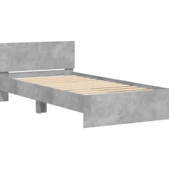 Bedden & Accessoires*vidaXL Bedframe met hoofdeinde bewerkt hout 100x200 cm Betongrijs