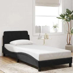 Bedden & Accessoires*vidaXL Bedframe met hoofdeinde "Dover" 80x200 cm fluweel Zwart