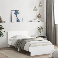 Bedframe met hoofdbord en LED-verlichting 100x200 cm><noscript><img width=