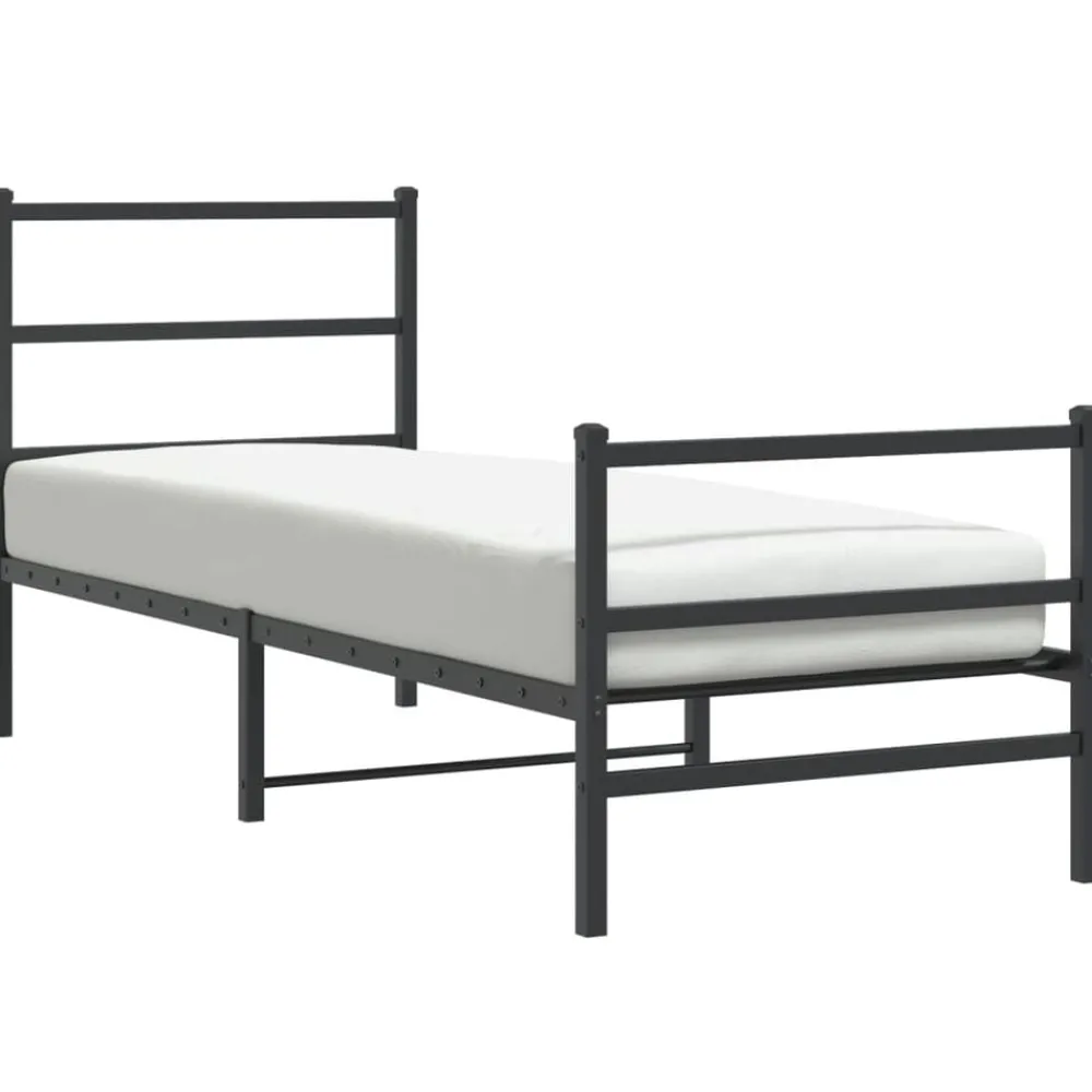 Bedframe met hoofd- en voeteneindemetaal 75x190 cm>vidaXL