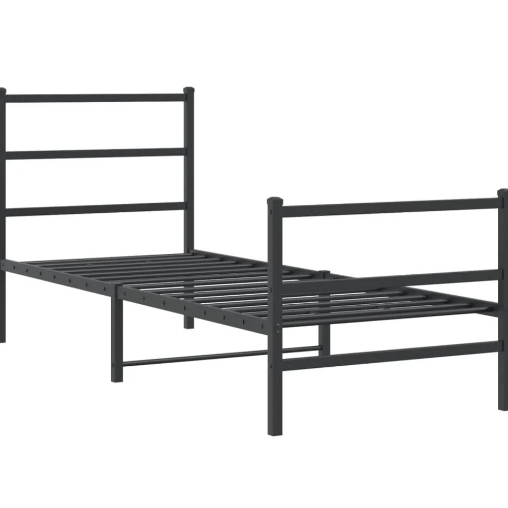 Bedframe met hoofd- en voeteneindemetaal 75x190 cm>vidaXL
