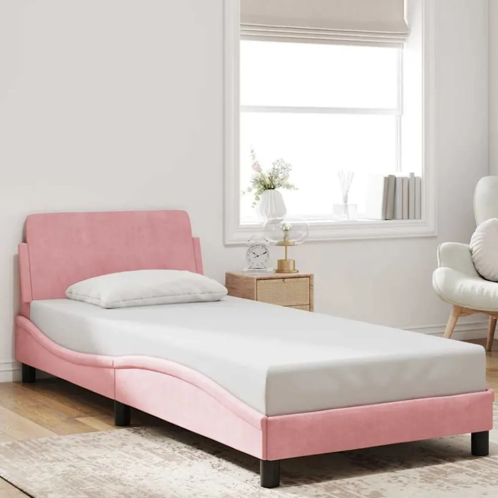 Bedframe met hoofdeinde "Dover" 80x200 cm fluweel>vidaXL New