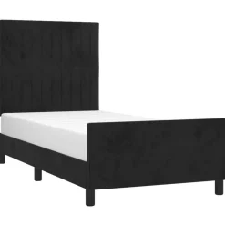 Bedden & Accessoires*vidaXL Bedframe met hoofdeinde fluweel 80x200 cm Zwart
