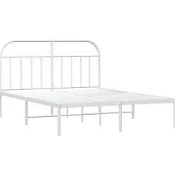 Bedden & Accessoires*vidaXL Bedframe met hoofdbord metaal 140x200 cm Wit