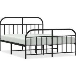 Bedden & Accessoires*vidaXL Bedframe met hoofd- en voeteneinde metaal 140x200 cm Zwart