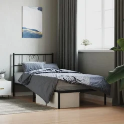Bedframe met hoofdbord metaal 75x190 cm>vidaXL Best