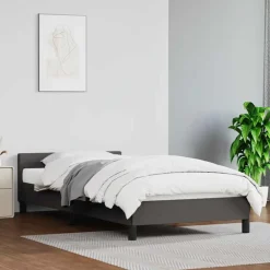 Bedden & Accessoires*vidaXL Bedframe met hoofdeinde zonder matras 80x200 cm Grijs
