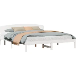 Bedframe met hoofdeinde 200 x 200 cm Massief grenenhout>vidaXL Hot