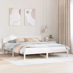 Bedframe met hoofdeinde 200 x 200 cm Massief grenenhout>vidaXL Hot