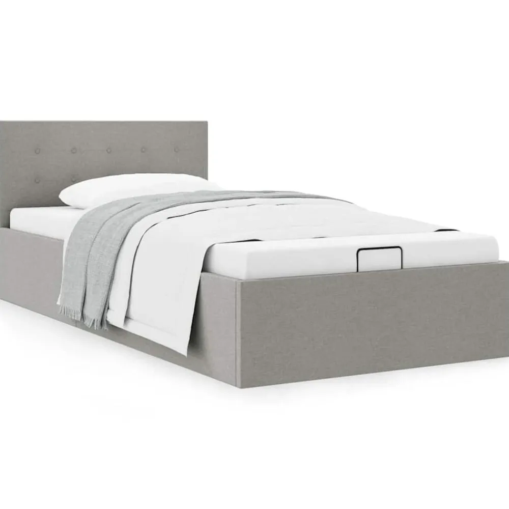 Bedframe met hydraulische opslag stof 90x200 cm>vidaXL