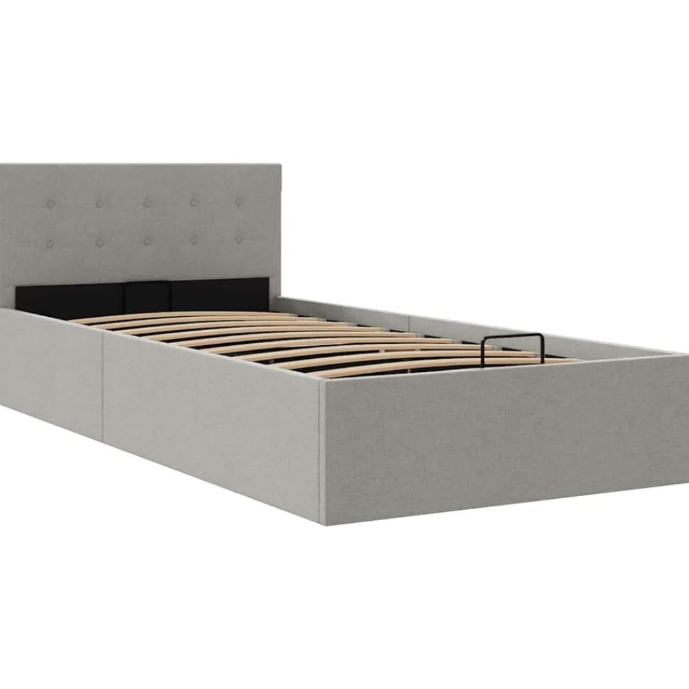 Bedframe met hydraulische opslag stof 90x200 cm>vidaXL