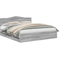 Meubelsets*vidaXL Bedframe met lade 200 x 200 cm Ingenieurshout Grijs sonoma