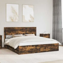 Bedframe met lade 200 x 200 cm Ingenieurshout>vidaXL Hot