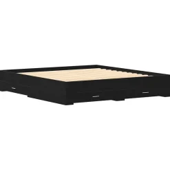 Bedden & Accessoires*vidaXL Bedframe met lade 180 x 200 cm Bewerkt hout Zwart eiken