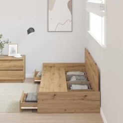 Bedframe met lade Artisan Eiken 98.5 x 200 cm Bewerkt hout><noscript><img width=