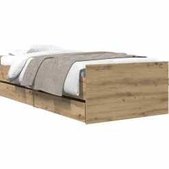 Bedframe met lade Artisan Eiken 100 x 200 cm Massief grenenhout><noscript><img width=