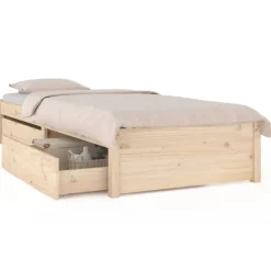 Bedden & Accessoires*vidaXL Bedframe met lades 75x190 cm Naturel