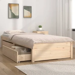 Bedden & Accessoires*vidaXL Bedframe met lades 75x190 cm Naturel
