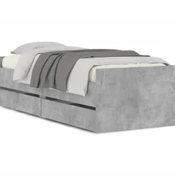 Bedden & Accessoires*vidaXL Bedframe met lades 100x200 cm Betongrijs