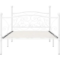 Bedden & Accessoires*vidaXL Bedframe met lattenbodem metaal 90x200 cm Wit