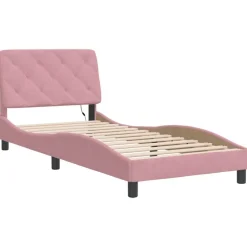 Bedframe met LED zonder matras fluweel 80x200 cm><noscript><img width=