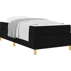 Bedden & Accessoires*vidaXL Bedframe met matras 80 x 200 cm Stof Zwart
