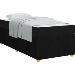 Bedden & Accessoires*vidaXL Bedframe met matras 80 x 200 cm Stof Zwart