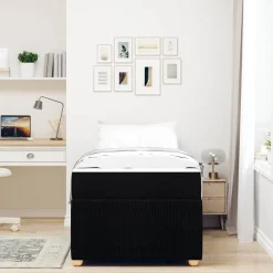Bedden & Accessoires*vidaXL Bedframe met matras 80 x 200 cm Stof Zwart