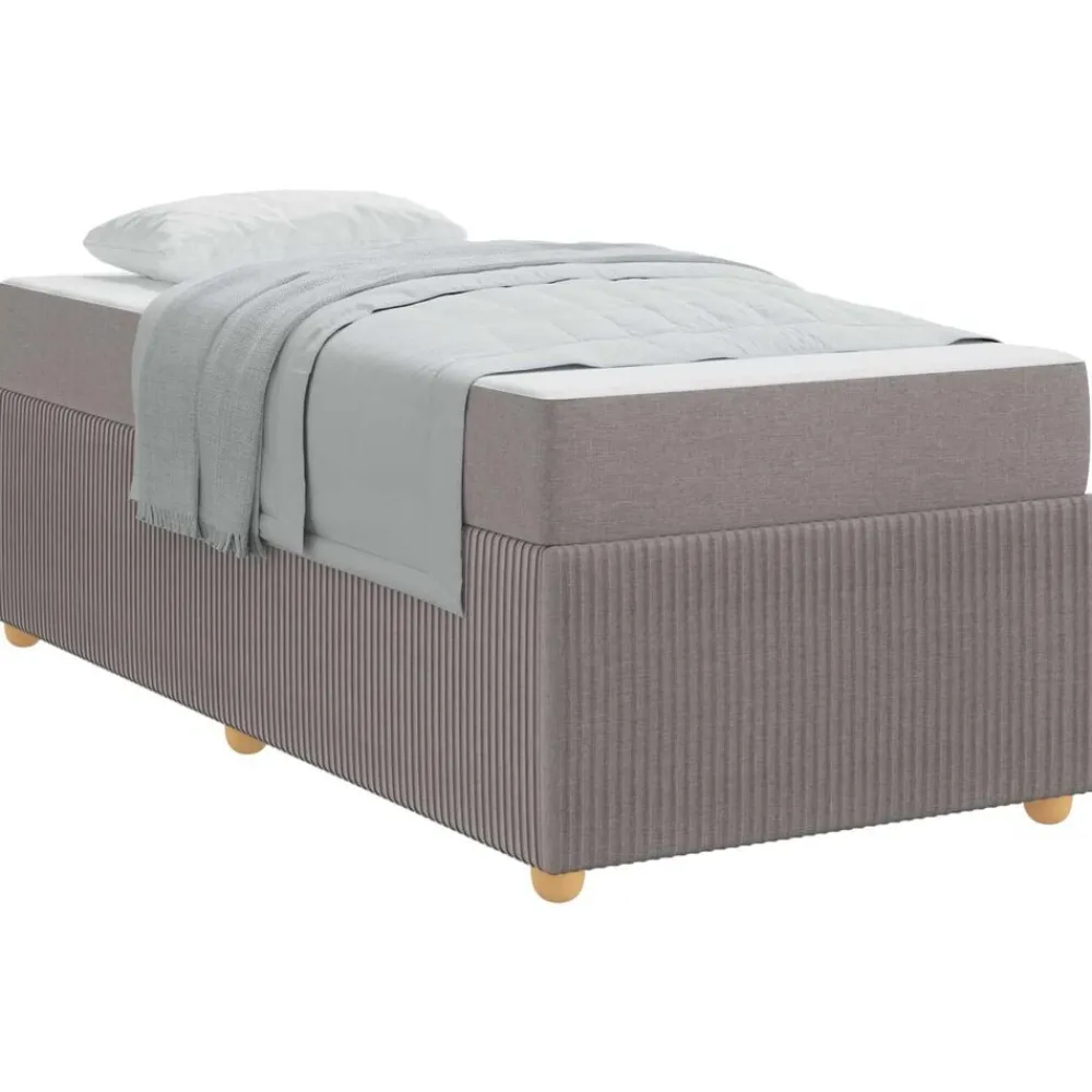 Bedden & Accessoires*vidaXL Bedframe met matras 80 x 200 cm Stof Taupe