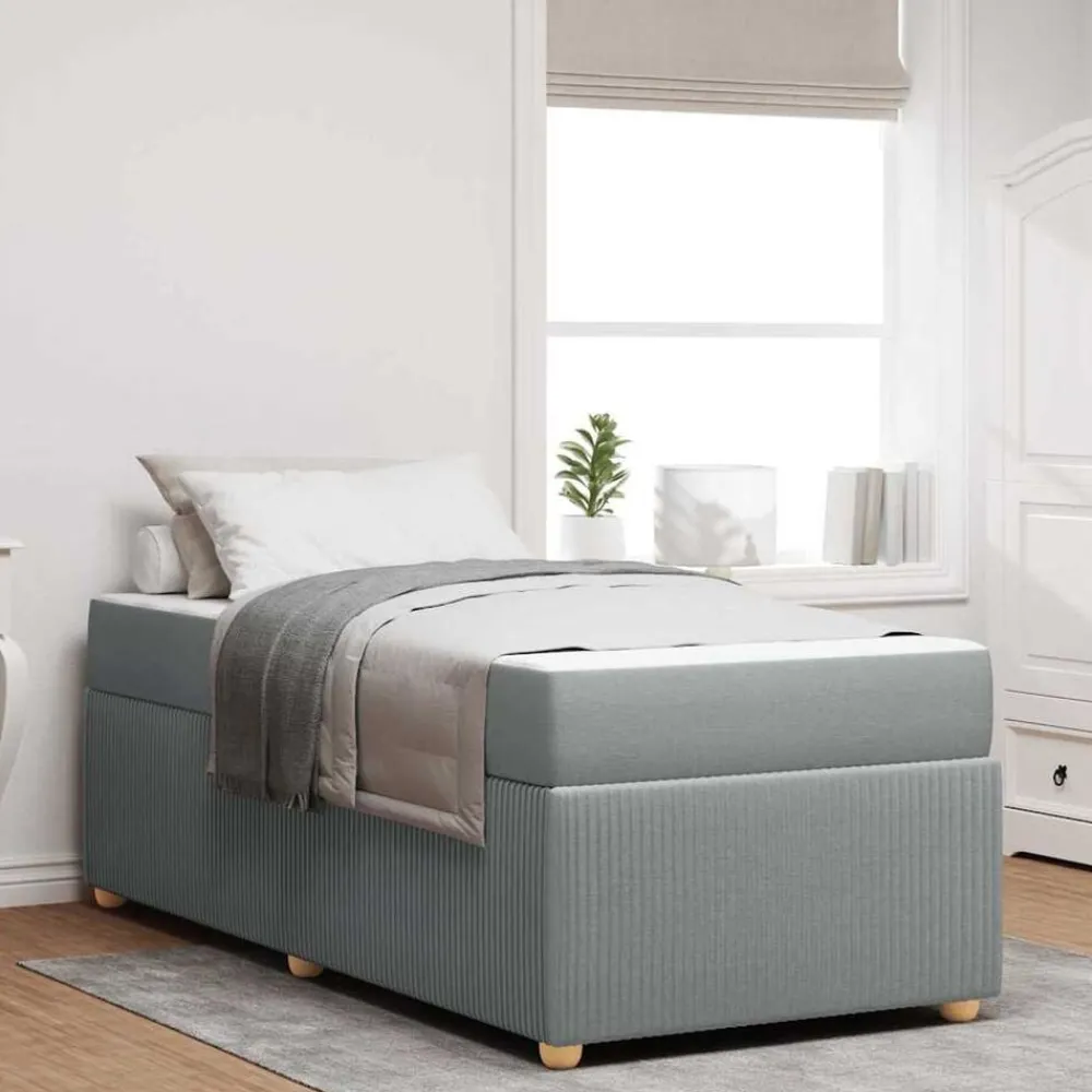 Bedframe met matras 80 x 200 cm Stof>vidaXL Outlet