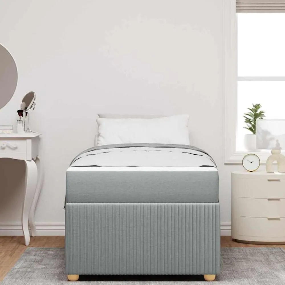 Bedframe met matras 80 x 200 cm Stof>vidaXL Outlet