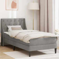 Bedden & Accessoires*vidaXL Bedframe met matras 80 x 200 cm Fluweel Lichtgrijs