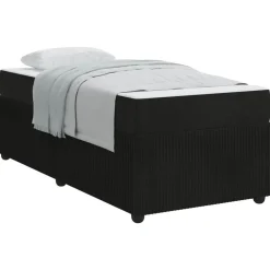 Bedden & Accessoires*vidaXL Bedframe met matras 80 x 200 cm Stof Zwart