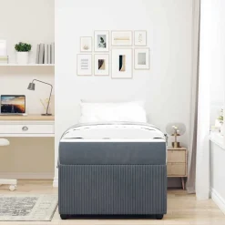 Bedden & Accessoires*vidaXL Bedframe met matras 80 x 200 cm Stof Donkergrijs