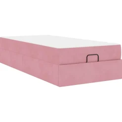 Bedden & Accessoires*vidaXL Bedframe met matras 2 pcs Fluweel Roze