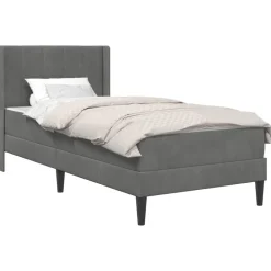 Bedden & Accessoires*vidaXL Bedframe met matras 80 x 200 cm Fluweel Donkergrijs