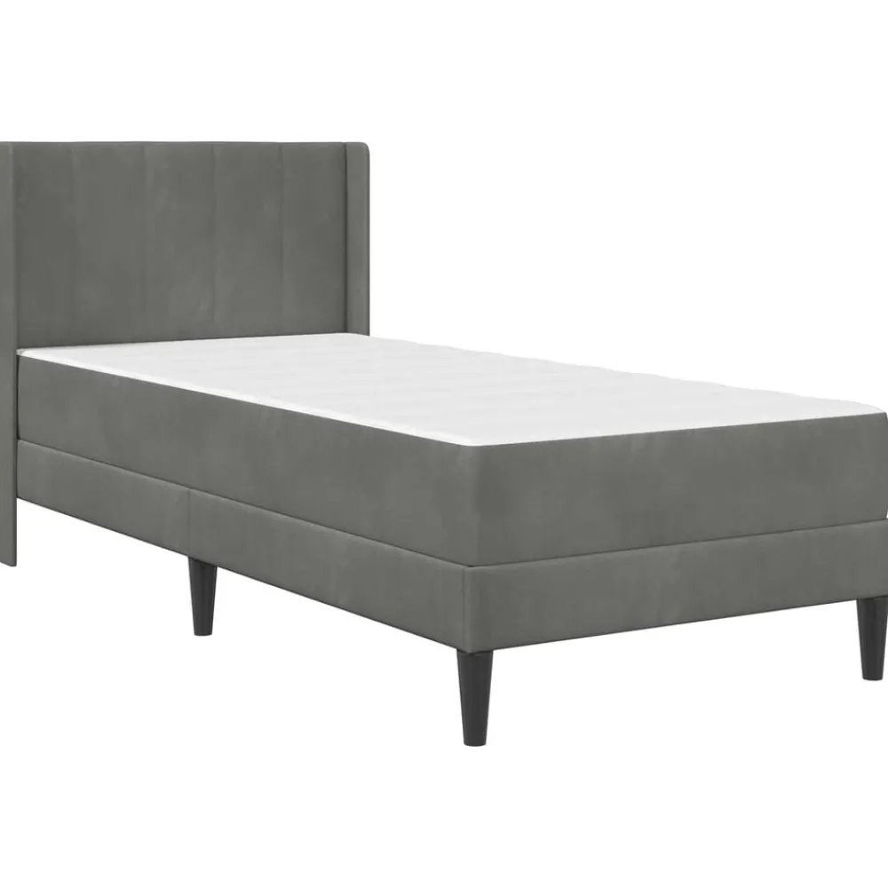 Bedden & Accessoires*vidaXL Bedframe met matras 80 x 200 cm Fluweel Donkergrijs