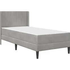 Bedden & Accessoires*vidaXL Bedframe met matras 80 x 200 cm Fluweel Lichtgrijs