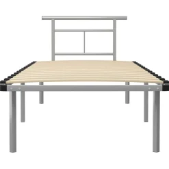 Bedden & Accessoires*vidaXL Bedframe metaal 90x200 cm Grijs