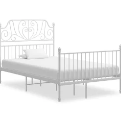 Bedden & Accessoires*vidaXL Bedframe metaal 120x200 cm Wit