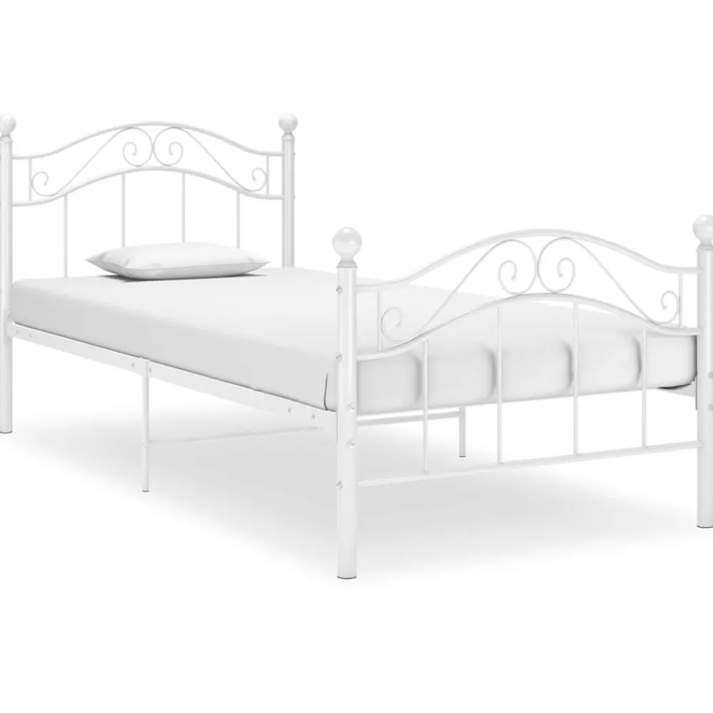 Bedden & Accessoires*vidaXL Bedframe metaal 90x200 cm Wit