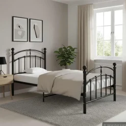 Bedden & Accessoires*vidaXL Bedframe metaal 100x200 cm Zwart