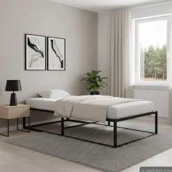 Bedden & Accessoires*vidaXL Bedframe metaal 90x200 cm Zwart